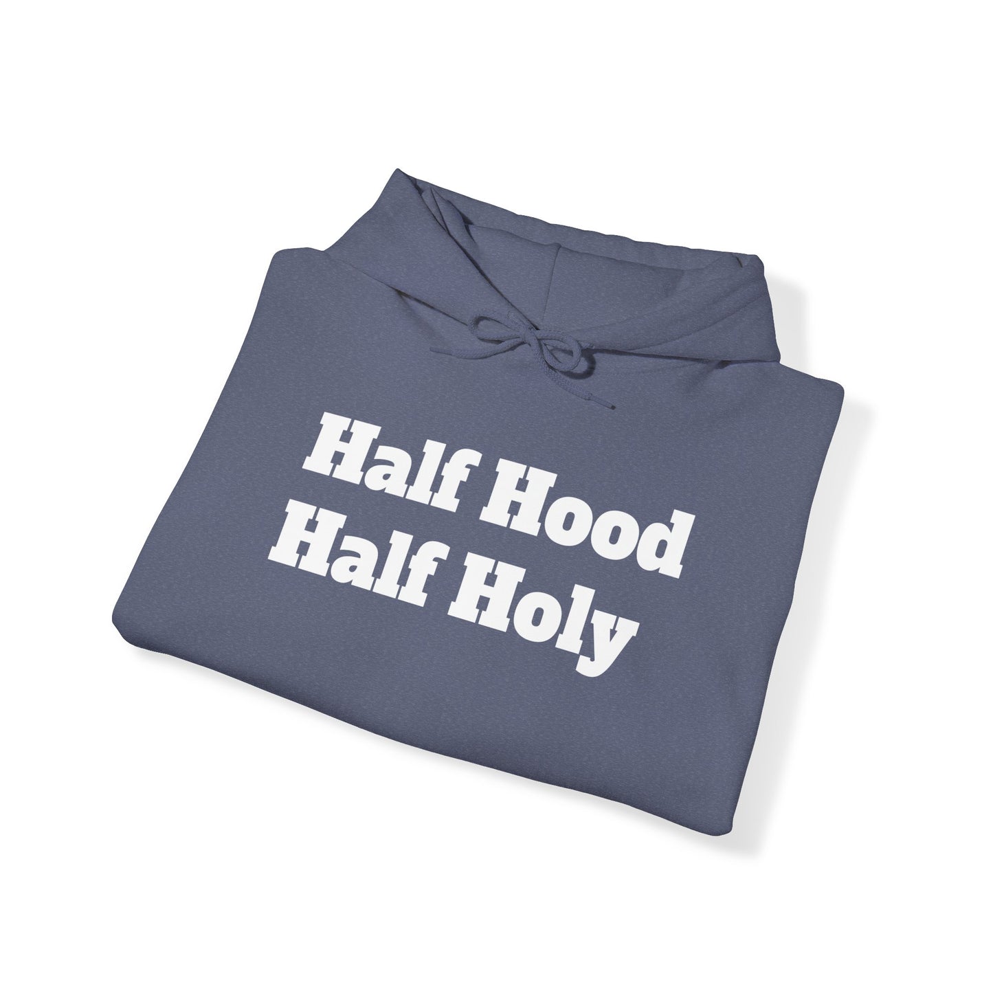 White letter Half Holy Hooded Sweatshirt
