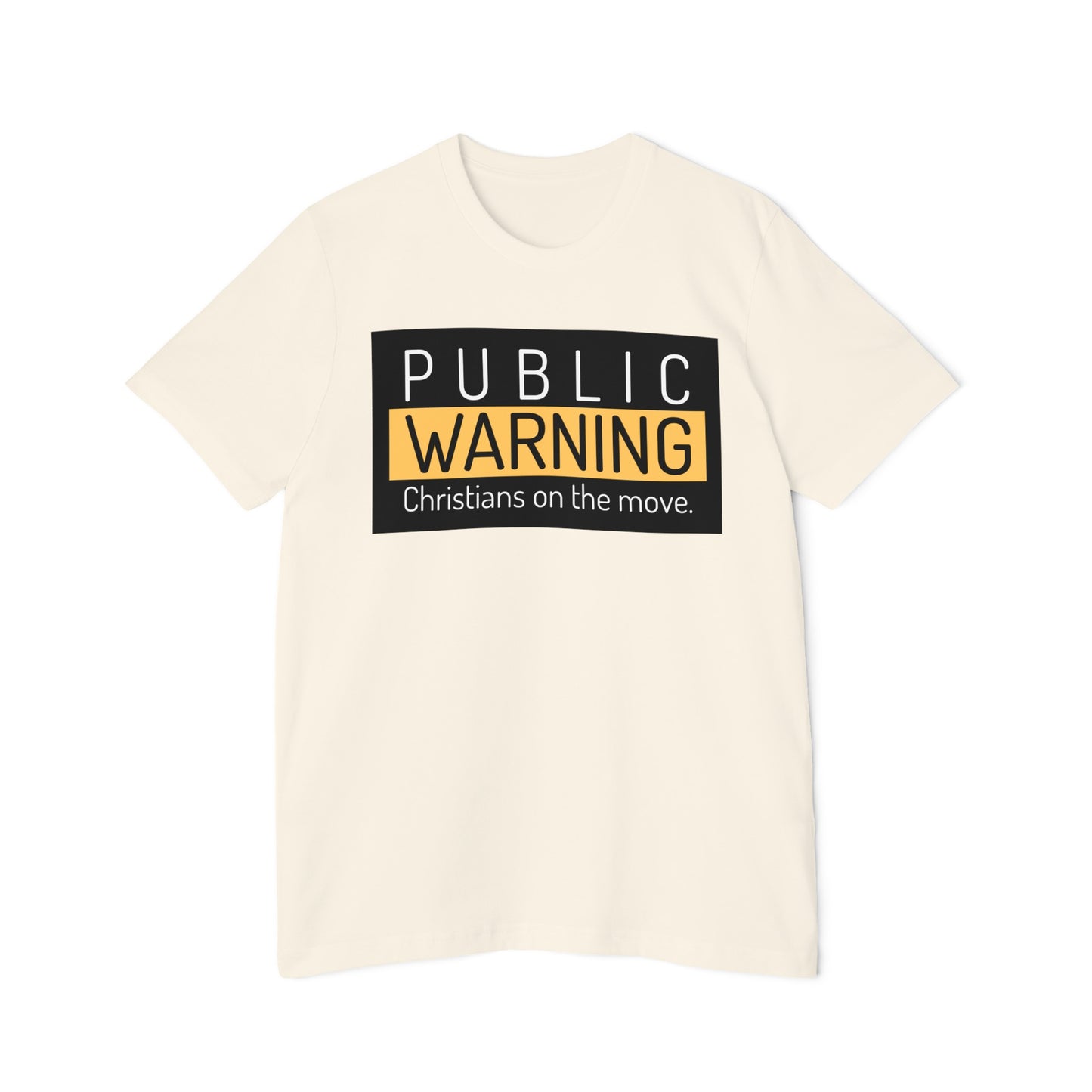 " Public warning Christians on the move" Unisex Short-Sleeve Jersey T-Shirt