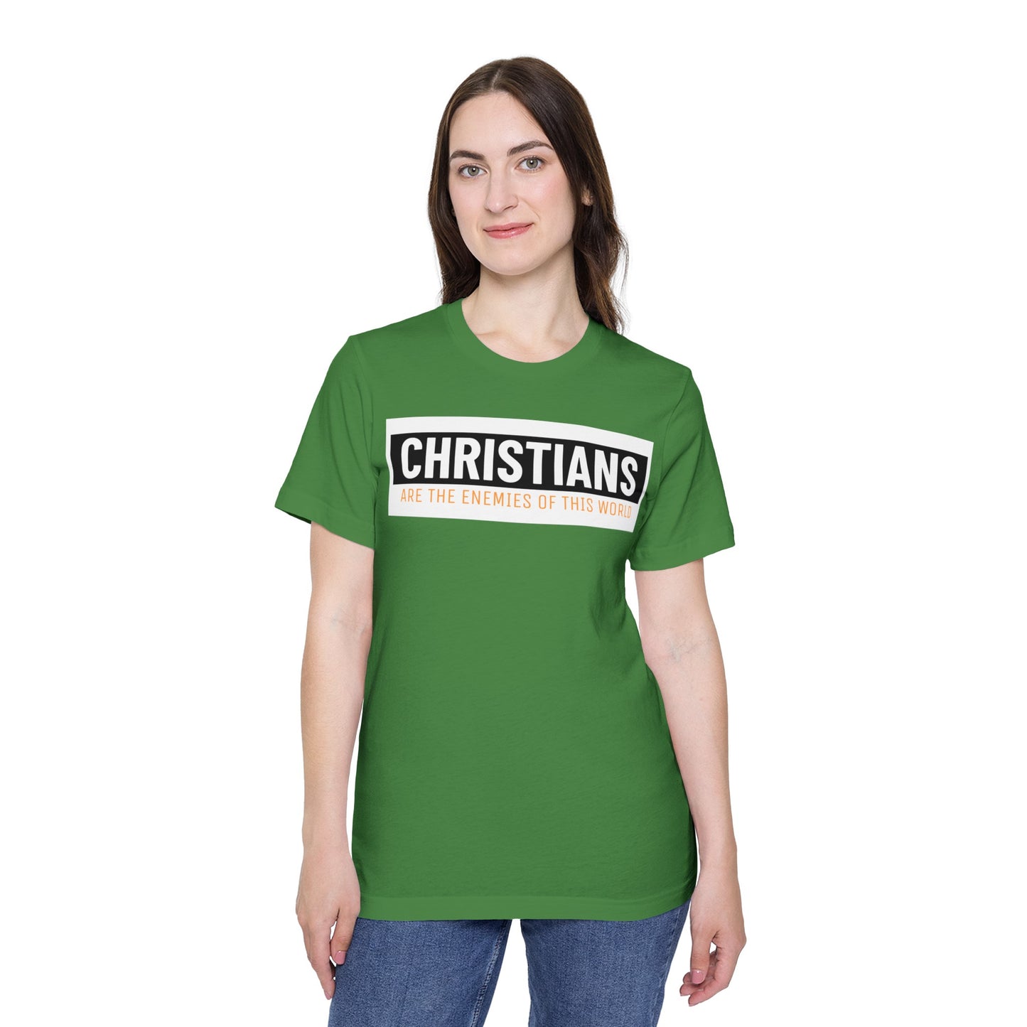 'Christians are the enemies of the world' Unisex Short-Sleeve Jersey T-Shirt