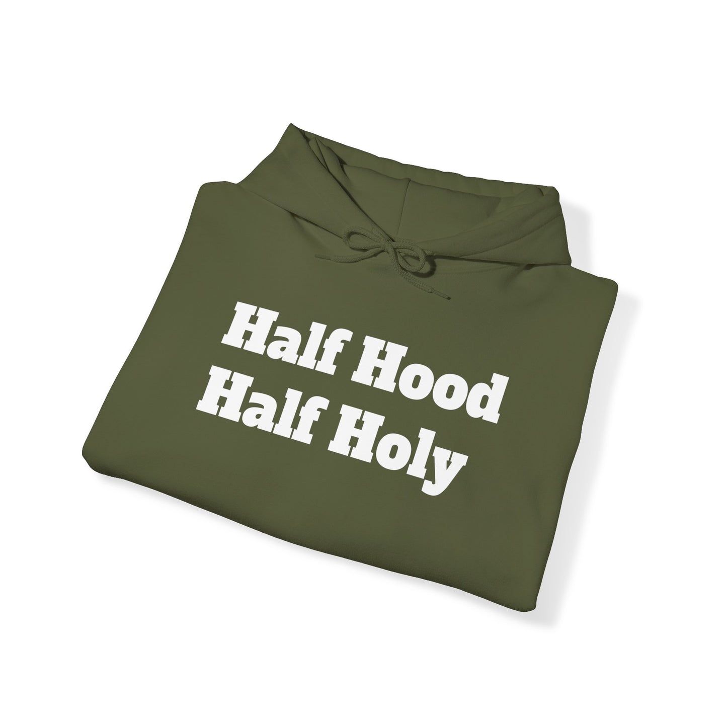 White letter Half Holy Hooded Sweatshirt