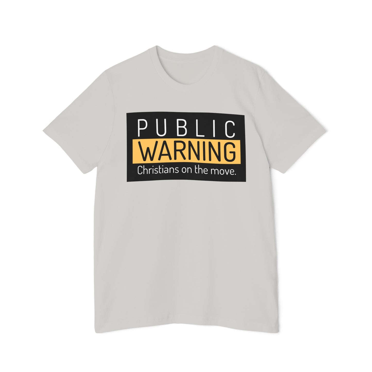 " Public warning Christians on the move" Unisex Short-Sleeve Jersey T-Shirt