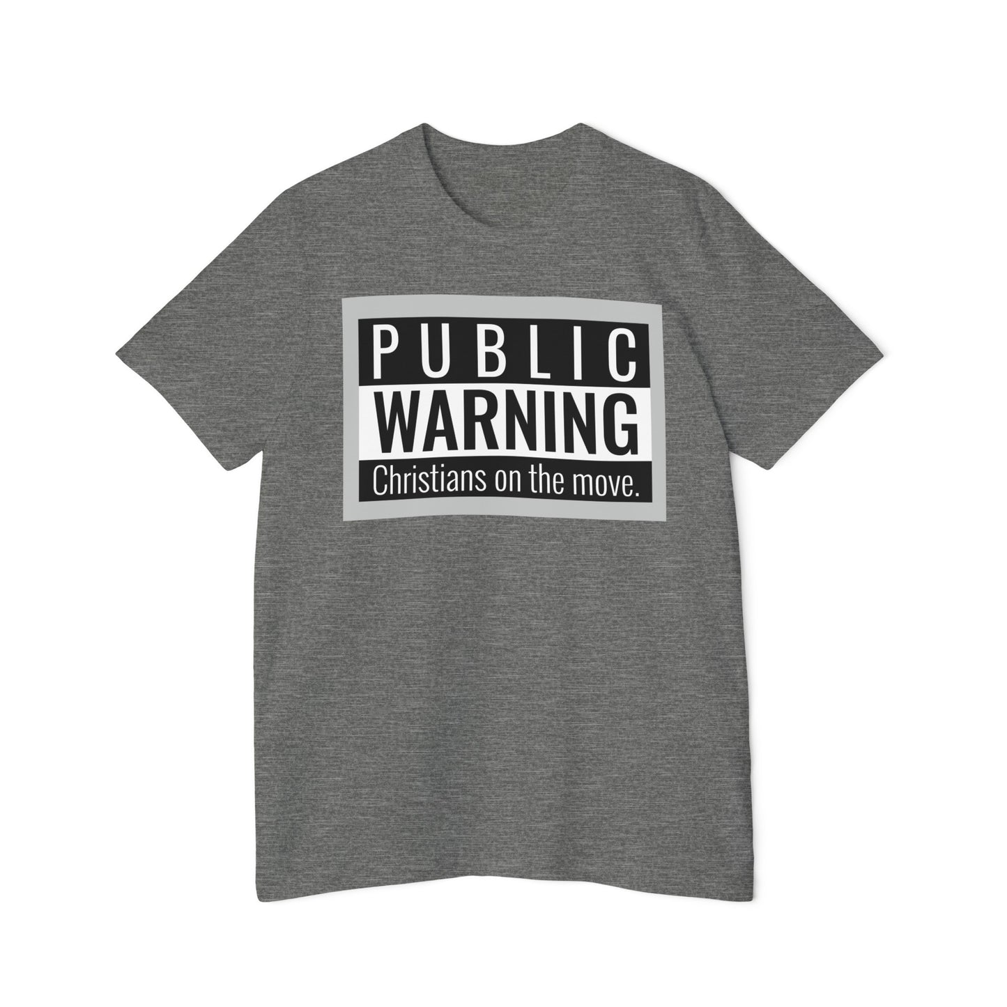 " Public warning Christians on the Move" B\W Unisex Short-Sleeve Jersey T-Shirt