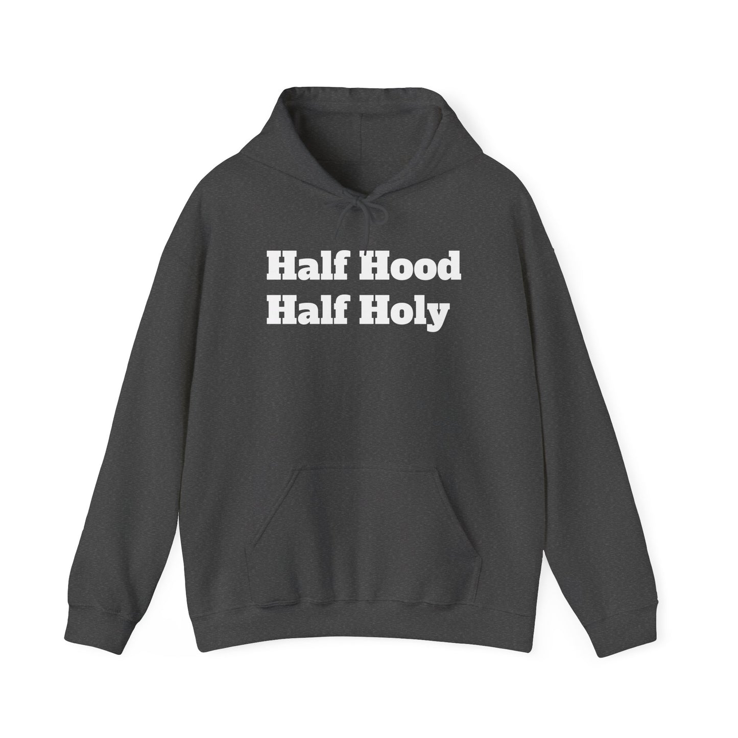 White letter Half Holy Hooded Sweatshirt