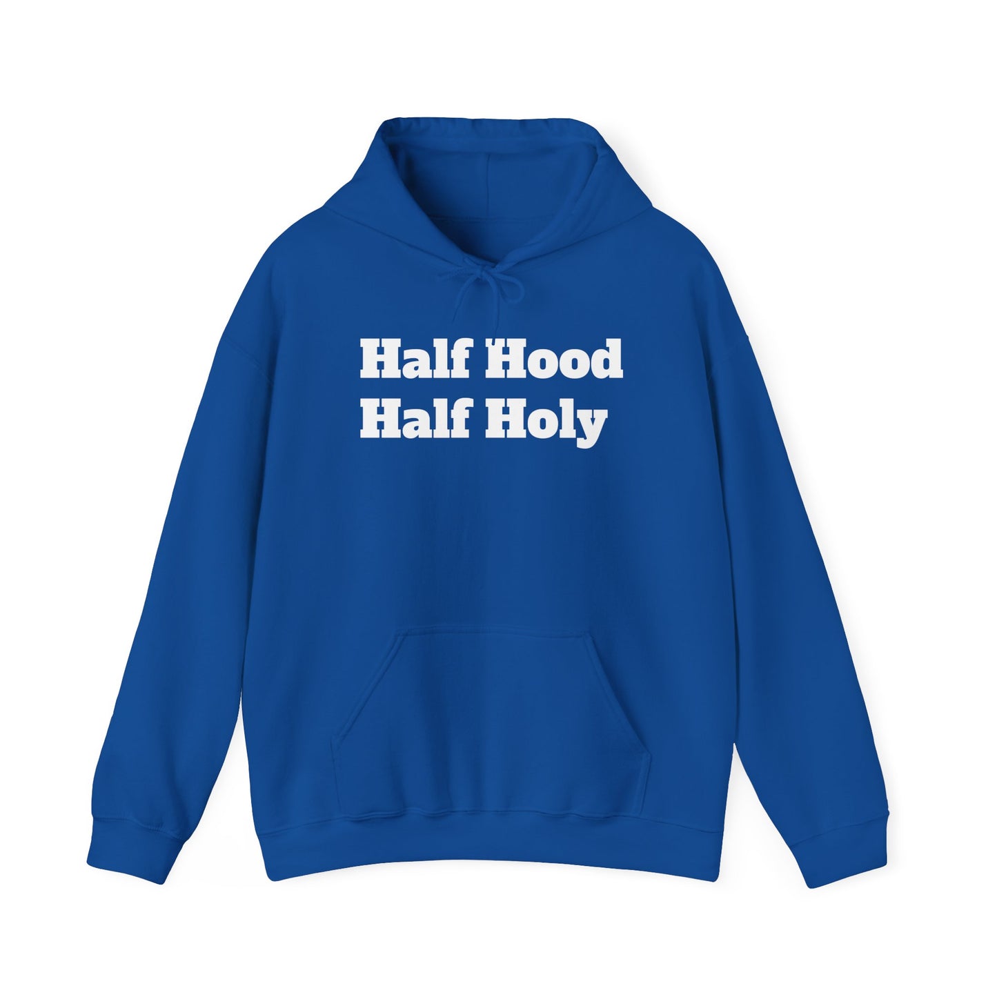 White letter Half Holy Hooded Sweatshirt