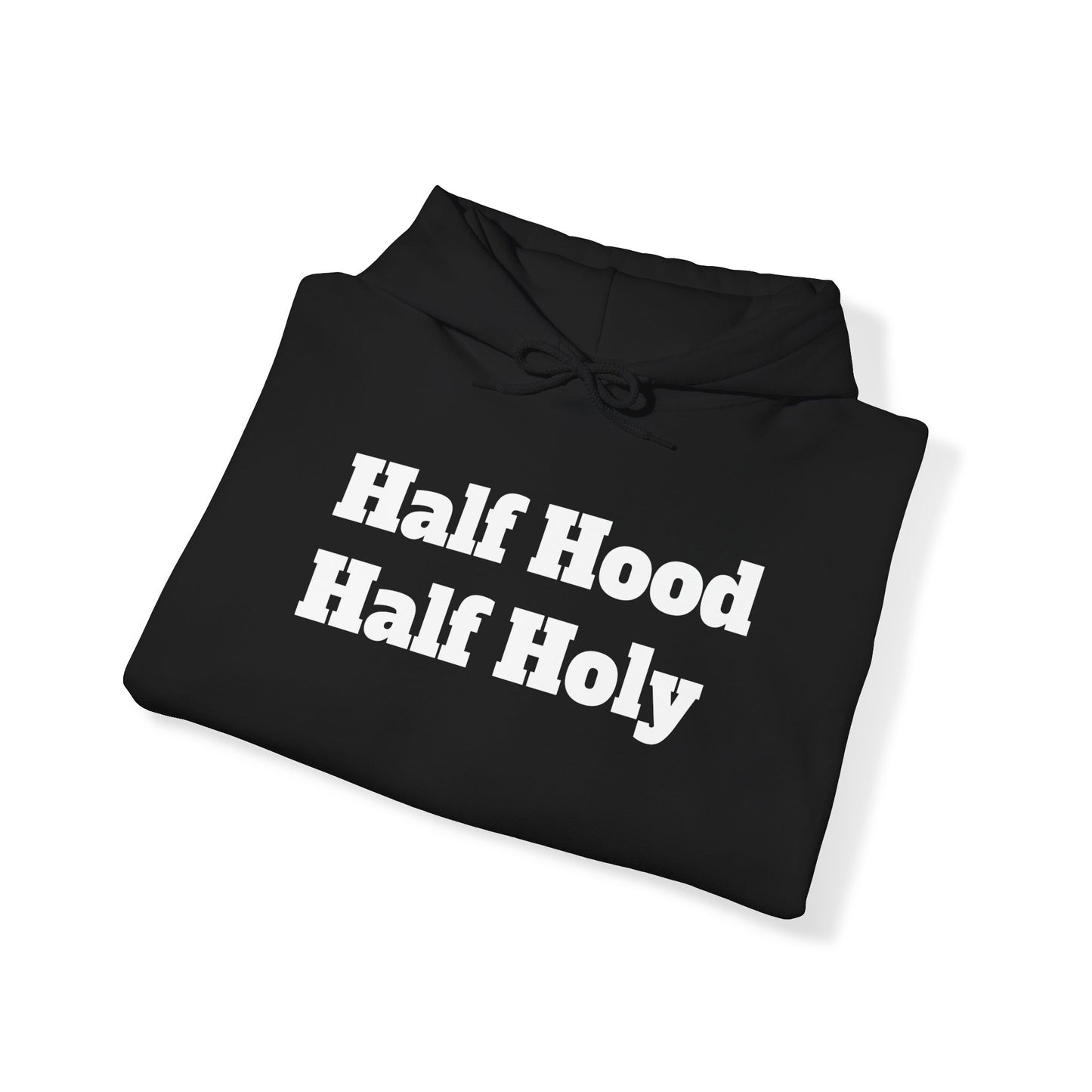 White letter Half Holy Hooded Sweatshirt