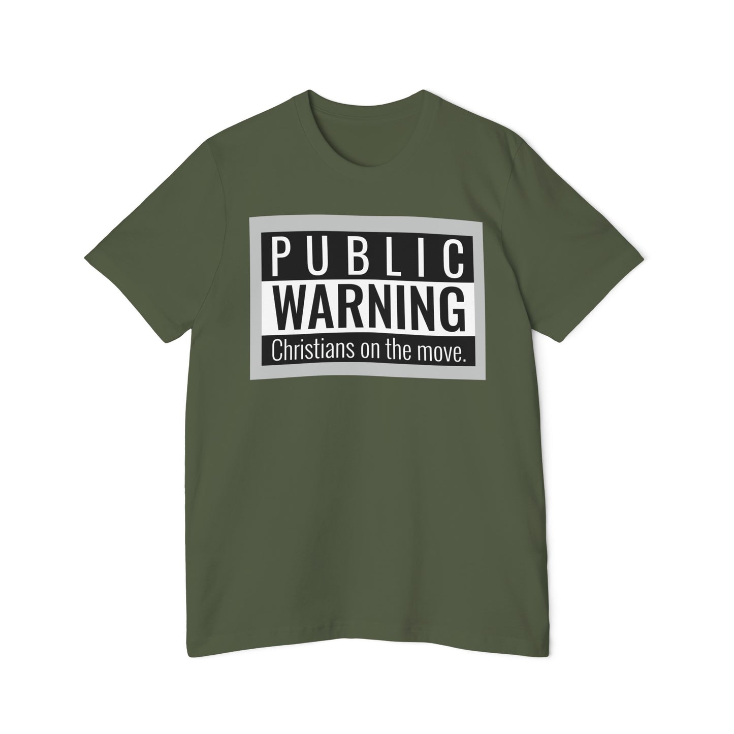 " Public warning Christians on the Move" B\W Unisex Short-Sleeve Jersey T-Shirt