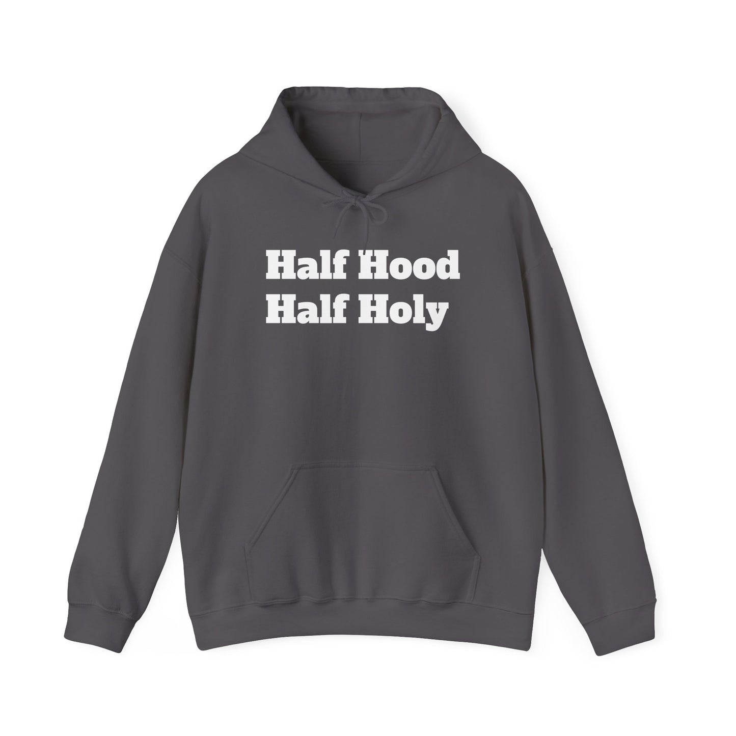 White letter Half Holy Hooded Sweatshirt