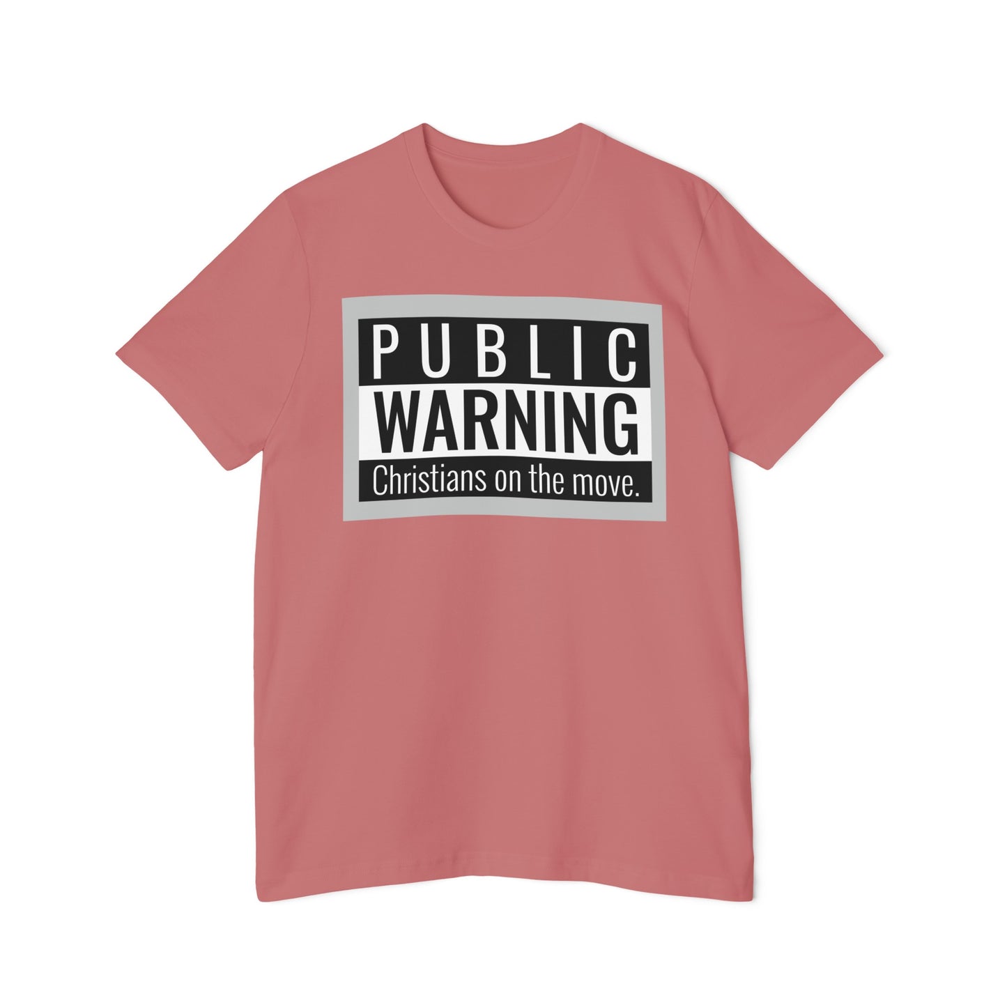 " Public warning Christians on the Move" B\W Unisex Short-Sleeve Jersey T-Shirt