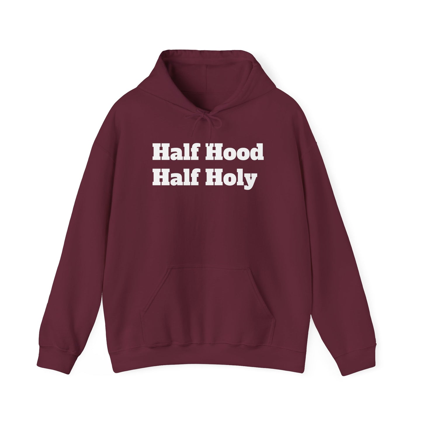 White letter Half Holy Hooded Sweatshirt