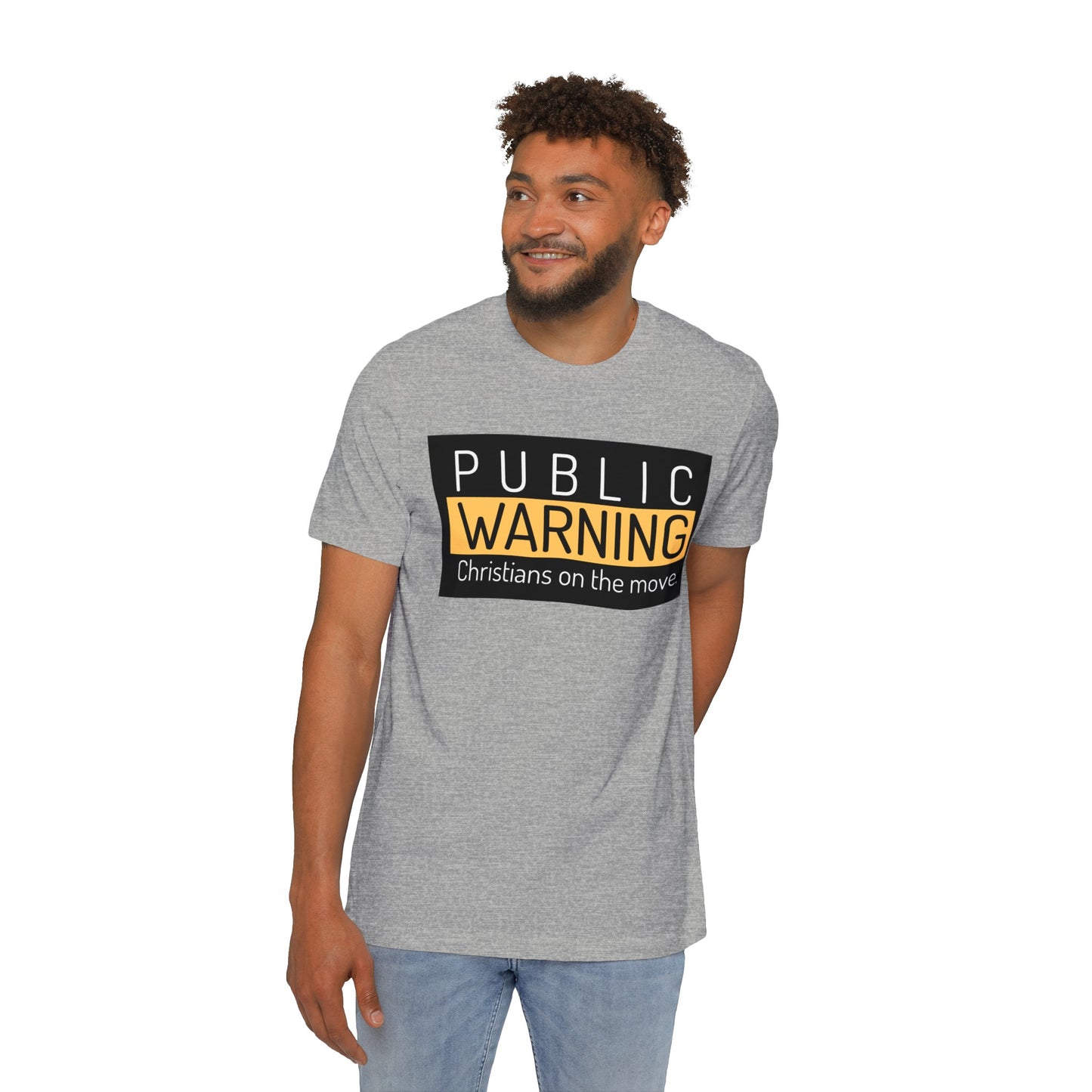 " Public warning Christians on the move" Unisex Short-Sleeve Jersey T-Shirt