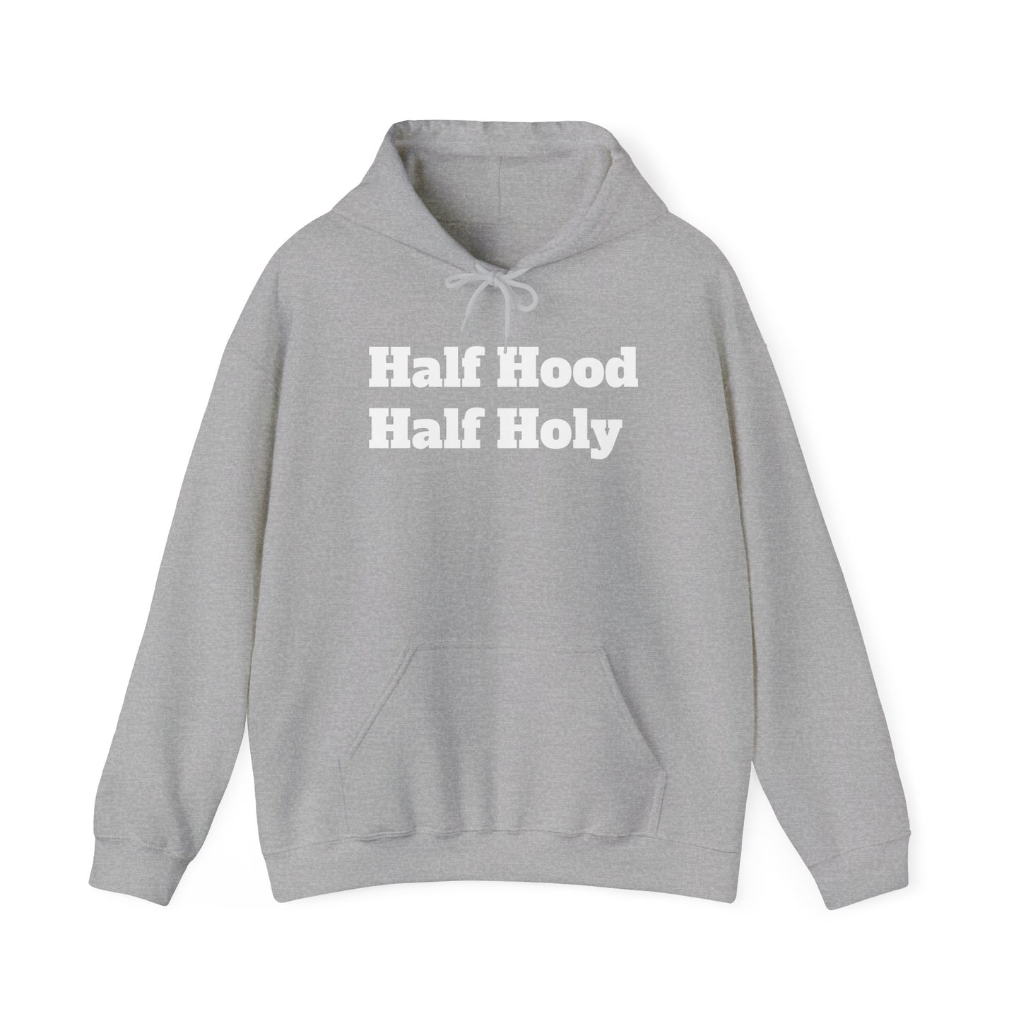 White letter Half Holy Hooded Sweatshirt