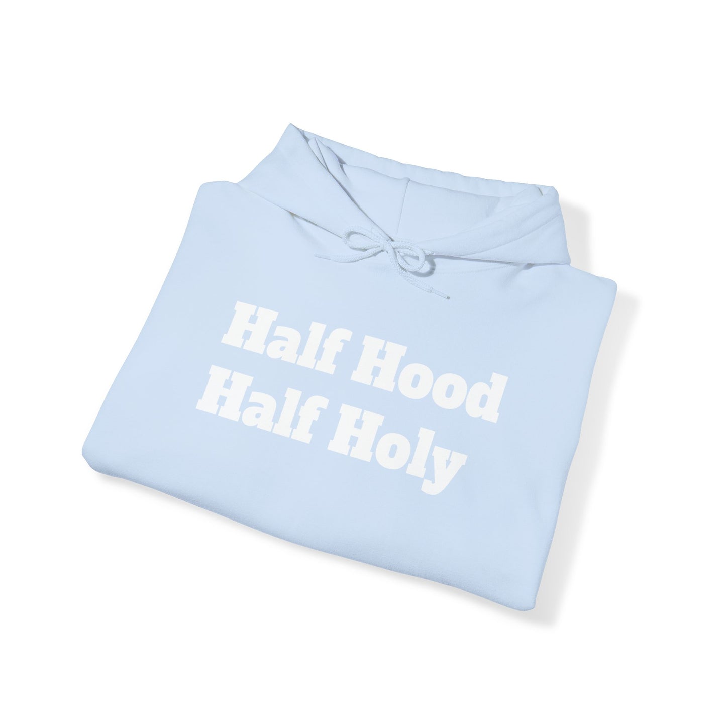 White letter Half Holy Hooded Sweatshirt