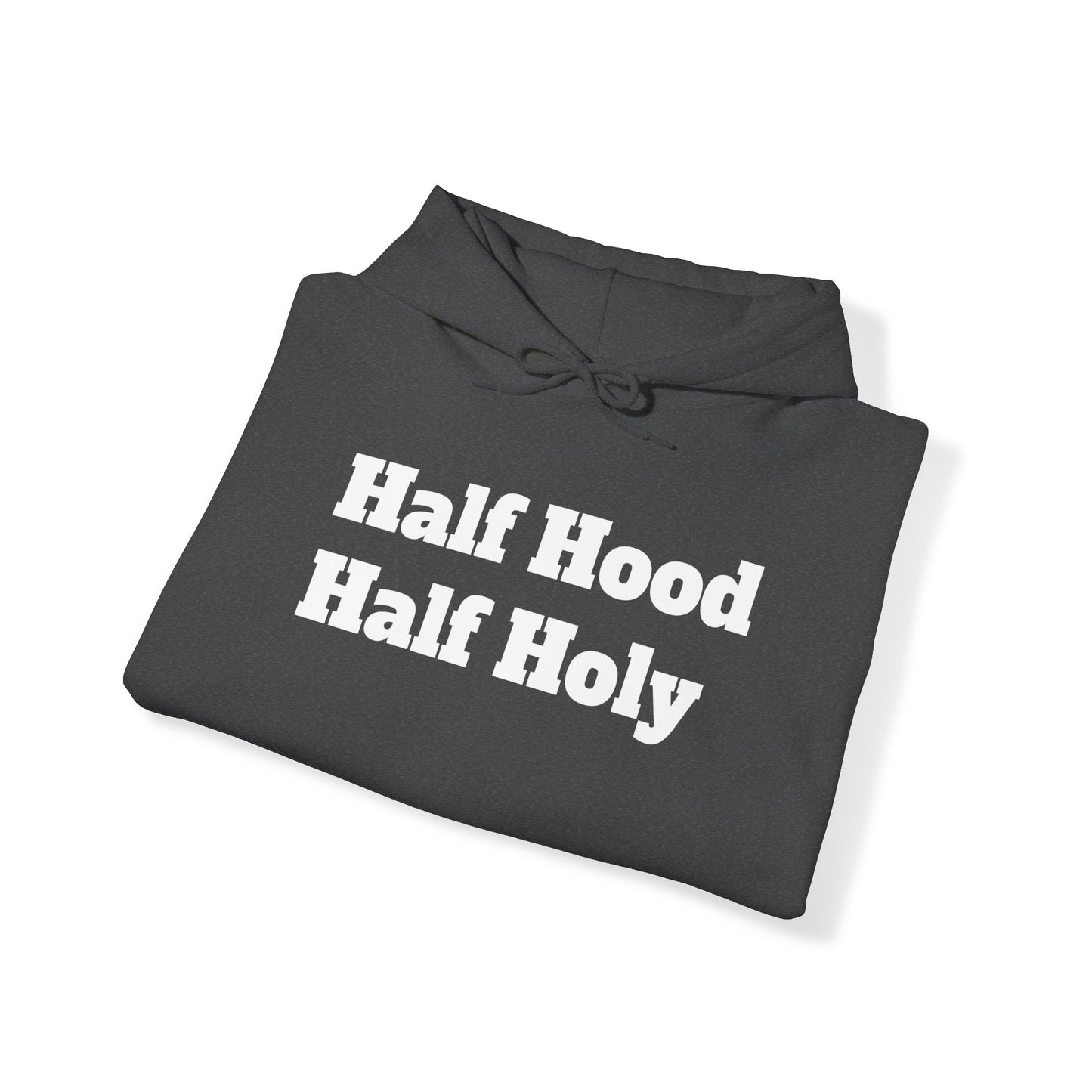 White letter Half Holy Hooded Sweatshirt