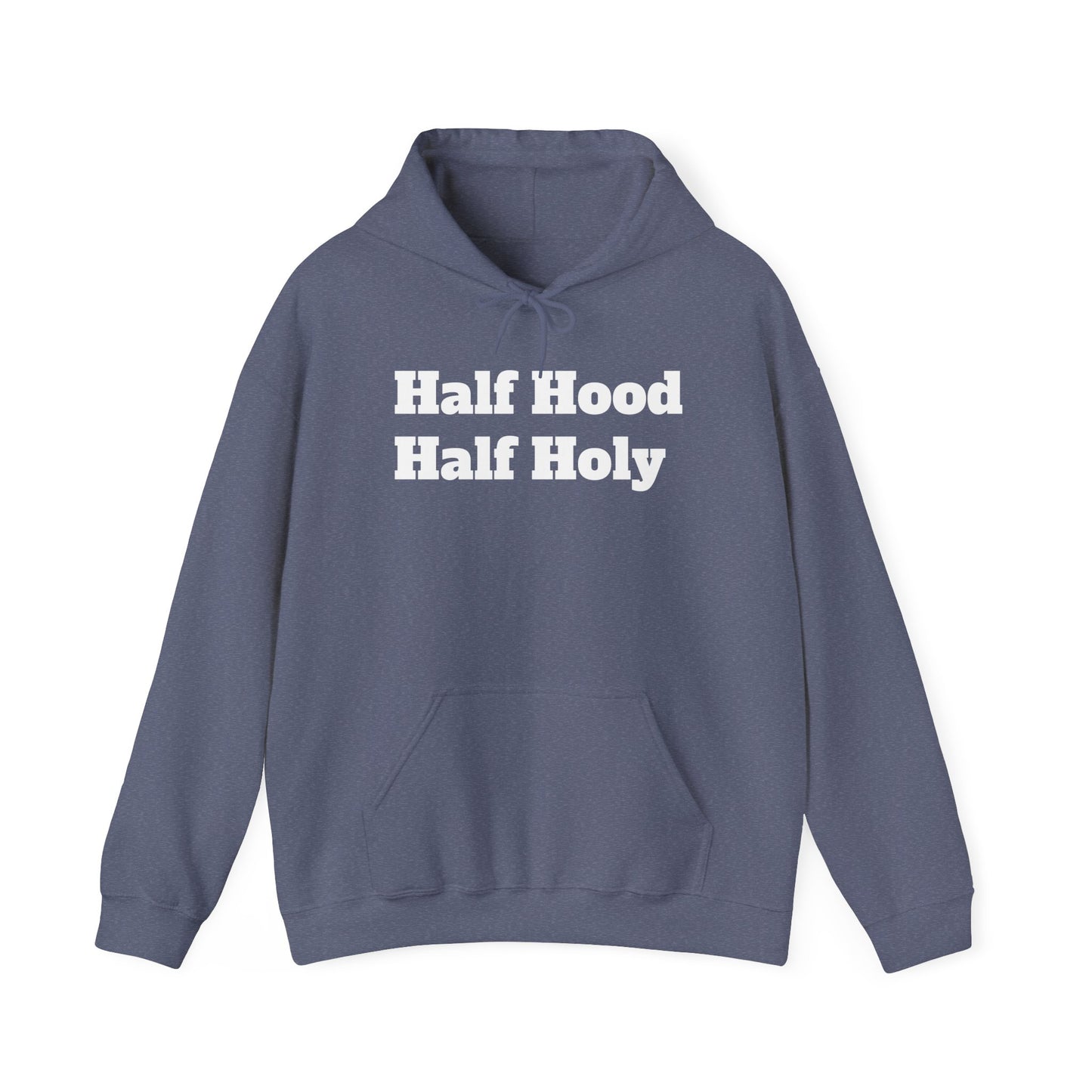 White letter Half Holy Hooded Sweatshirt