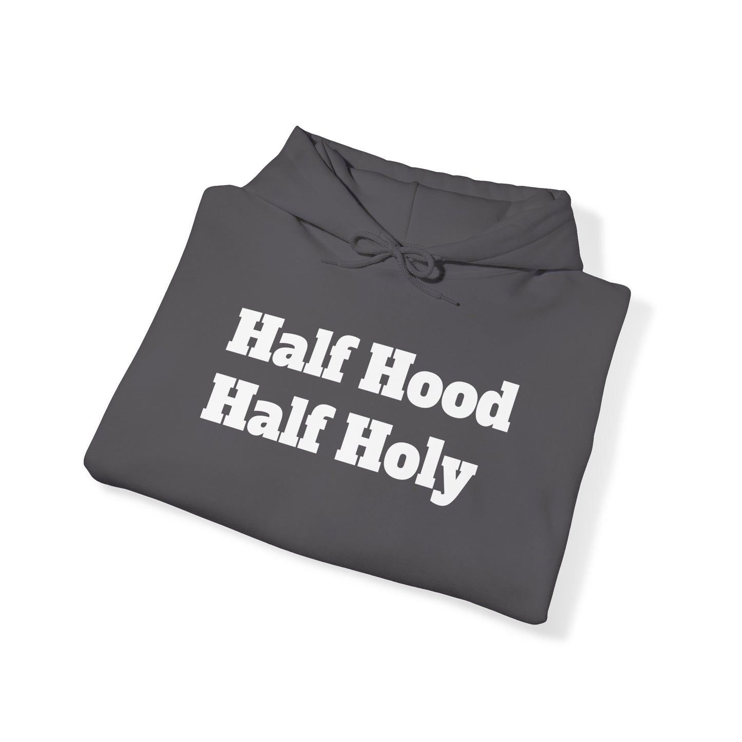 White letter Half Holy Hooded Sweatshirt