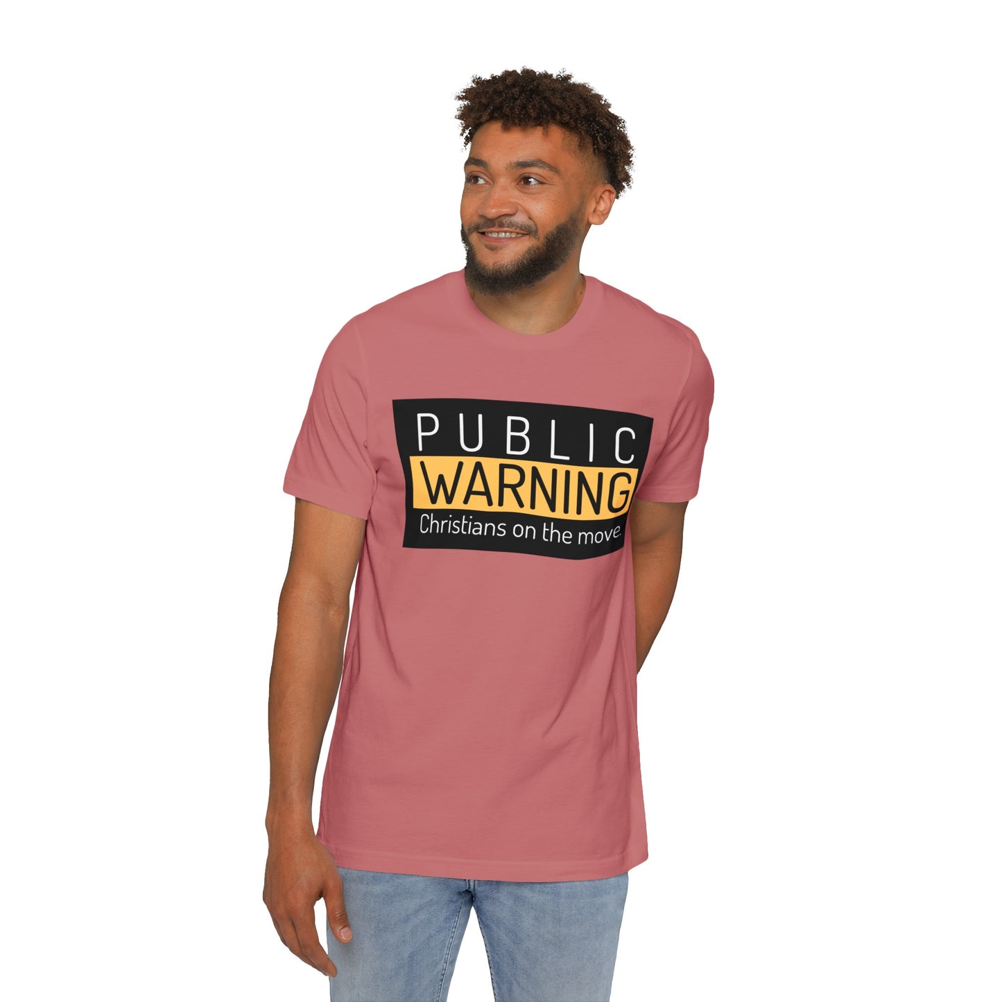 " Public warning Christians on the move" Unisex Short-Sleeve Jersey T-Shirt
