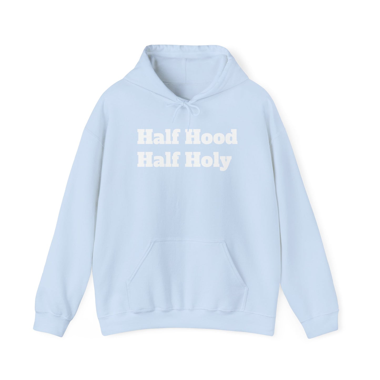 White letter Half Holy Hooded Sweatshirt