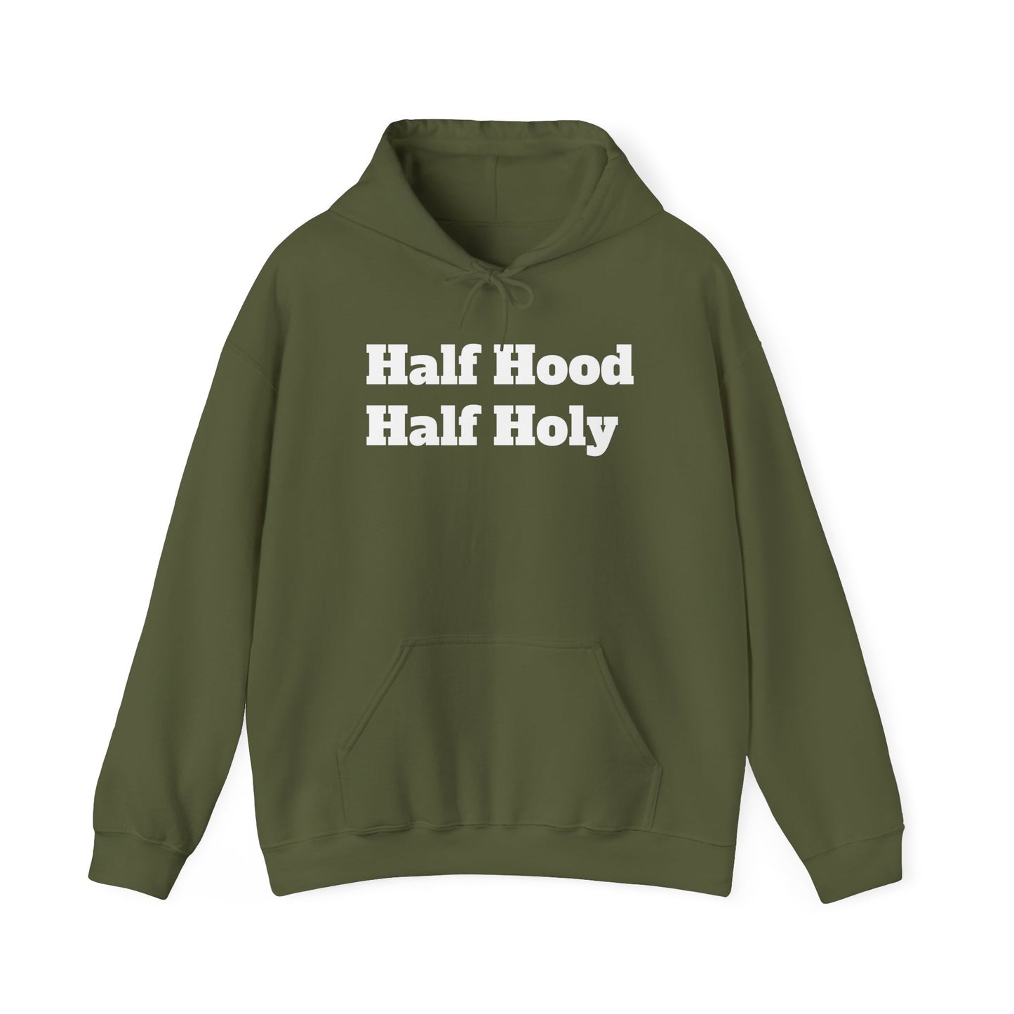 White letter Half Holy Hooded Sweatshirt