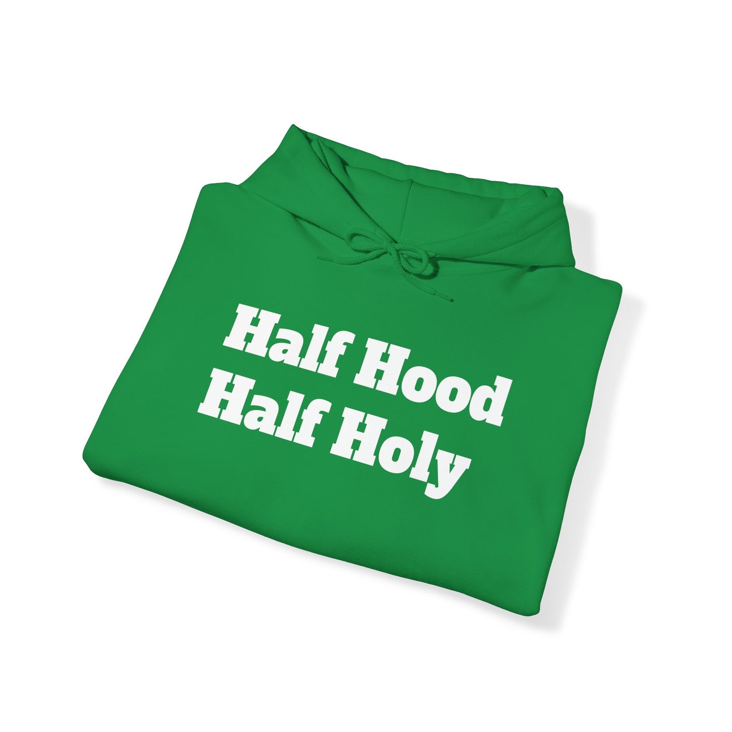 White letter Half Holy Hooded Sweatshirt