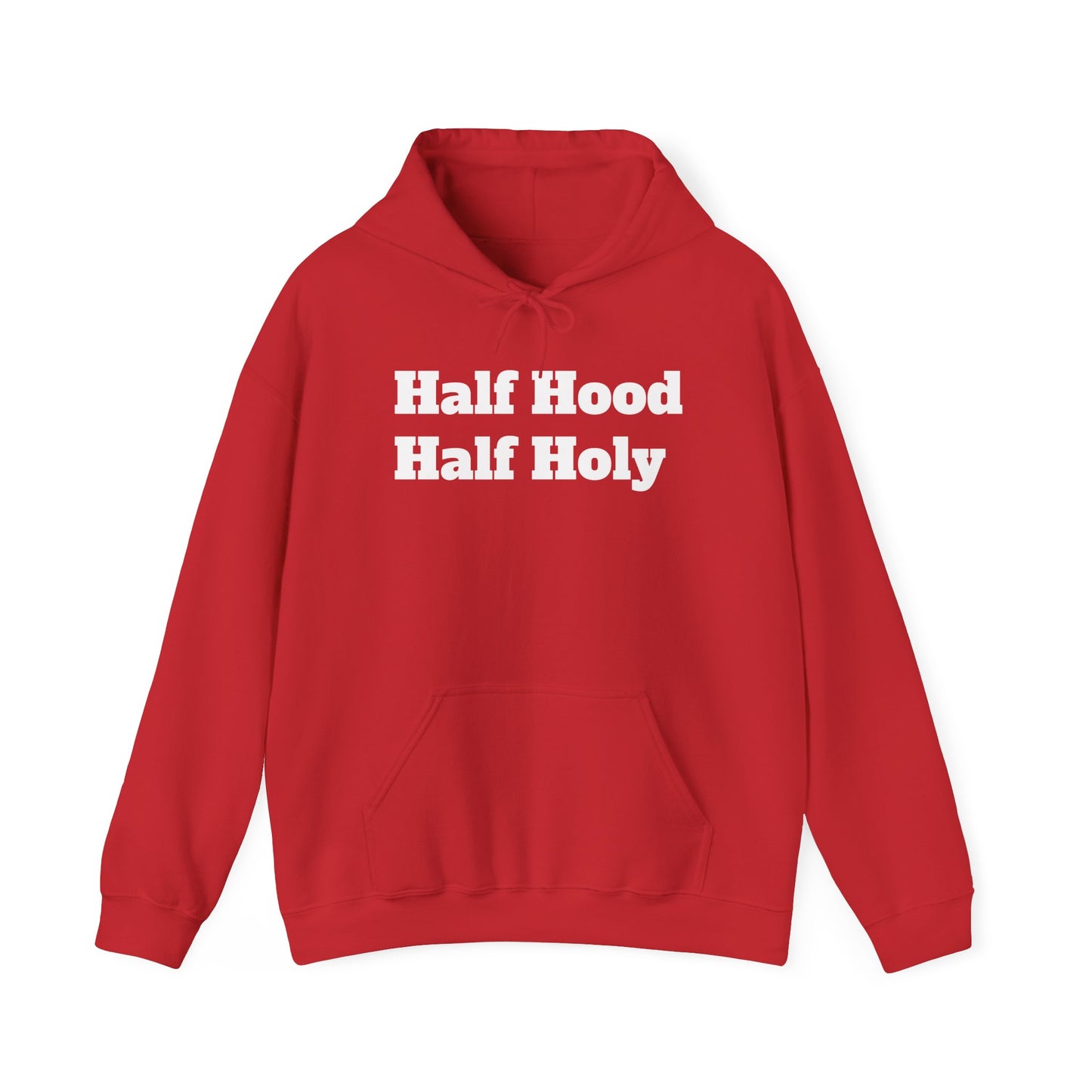 White letter Half Holy Hooded Sweatshirt