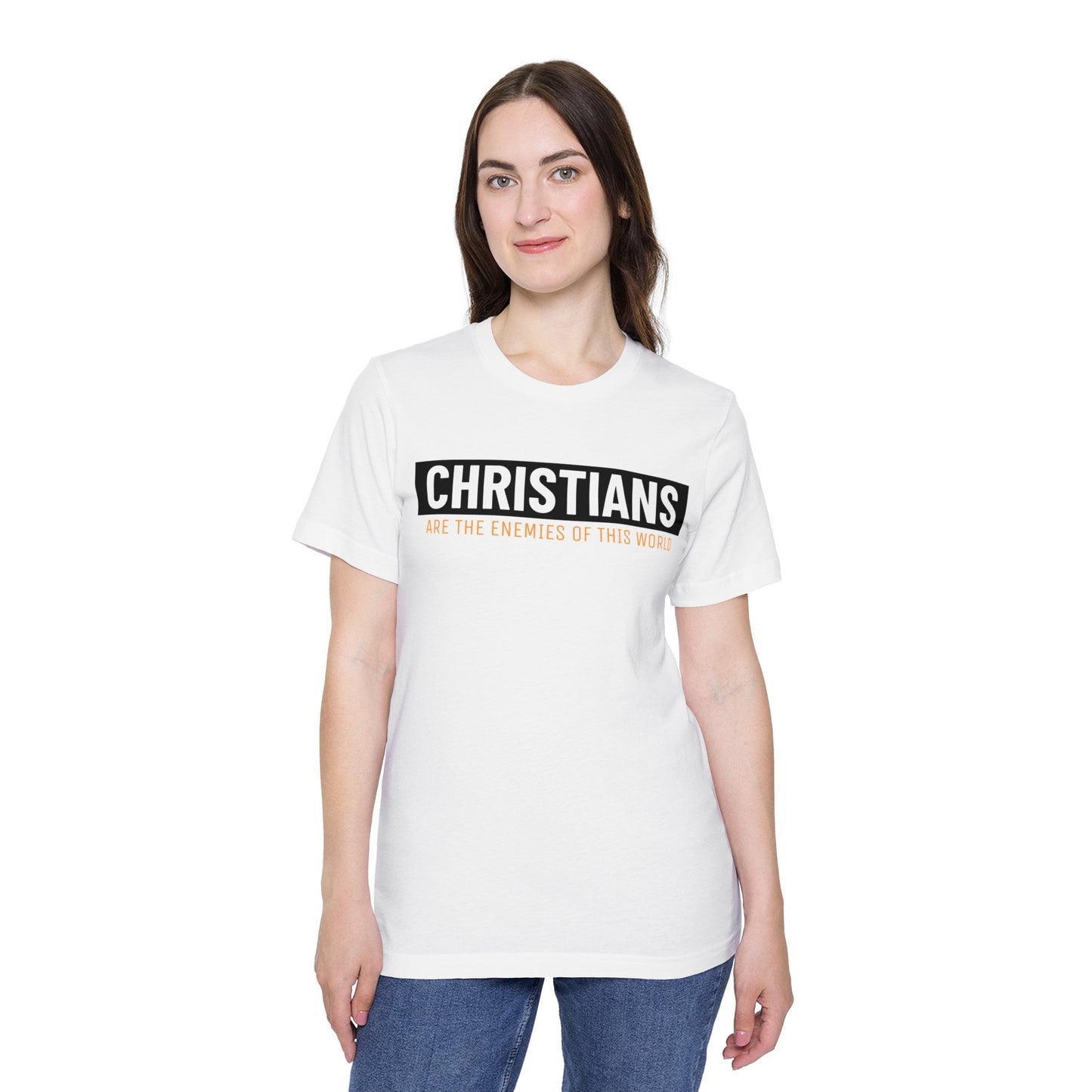 'Christians are the enemies of the world' Unisex Short-Sleeve Jersey T-Shirt