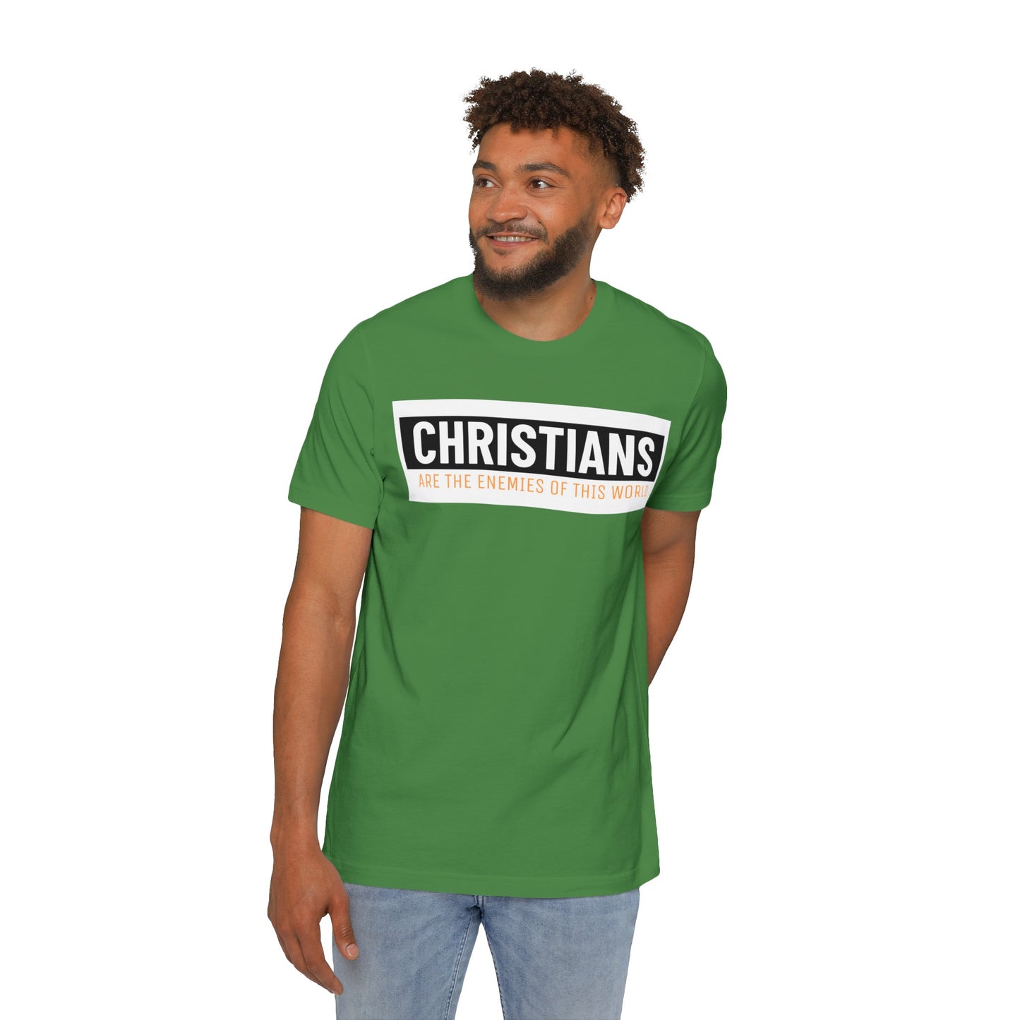 'Christians are the enemies of the world' Unisex Short-Sleeve Jersey T-Shirt