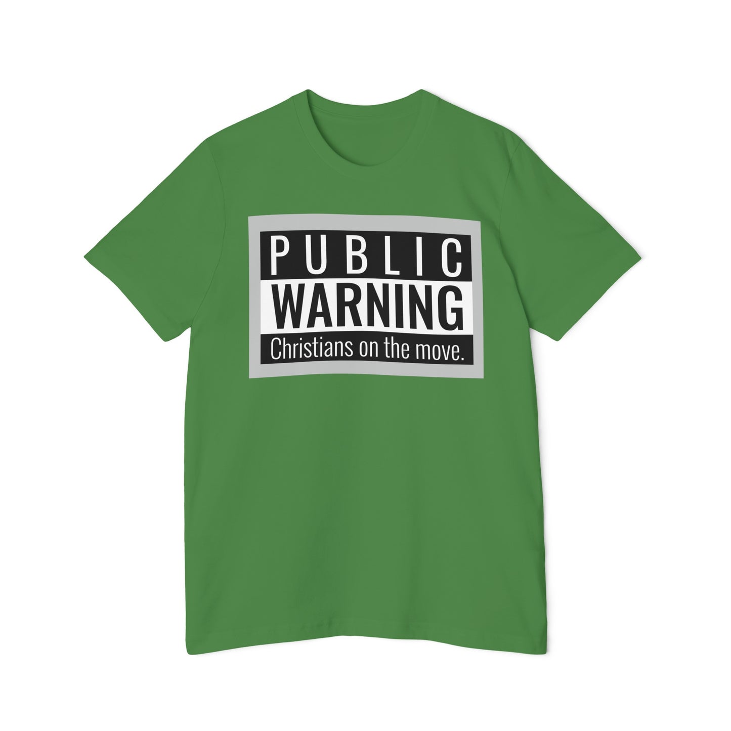 " Public warning Christians on the Move" B\W Unisex Short-Sleeve Jersey T-Shirt