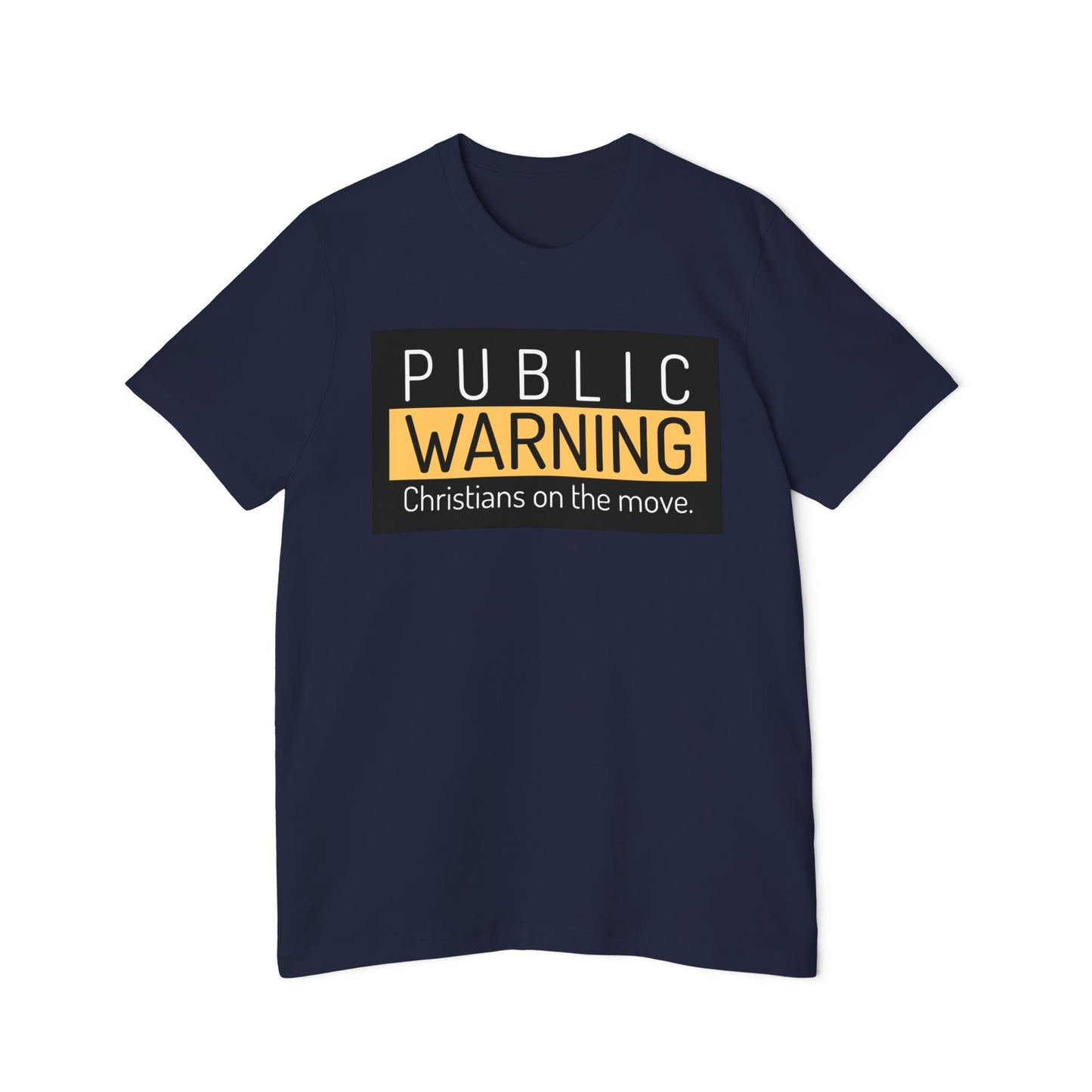 " Public warning Christians on the move" Unisex Short-Sleeve Jersey T-Shirt