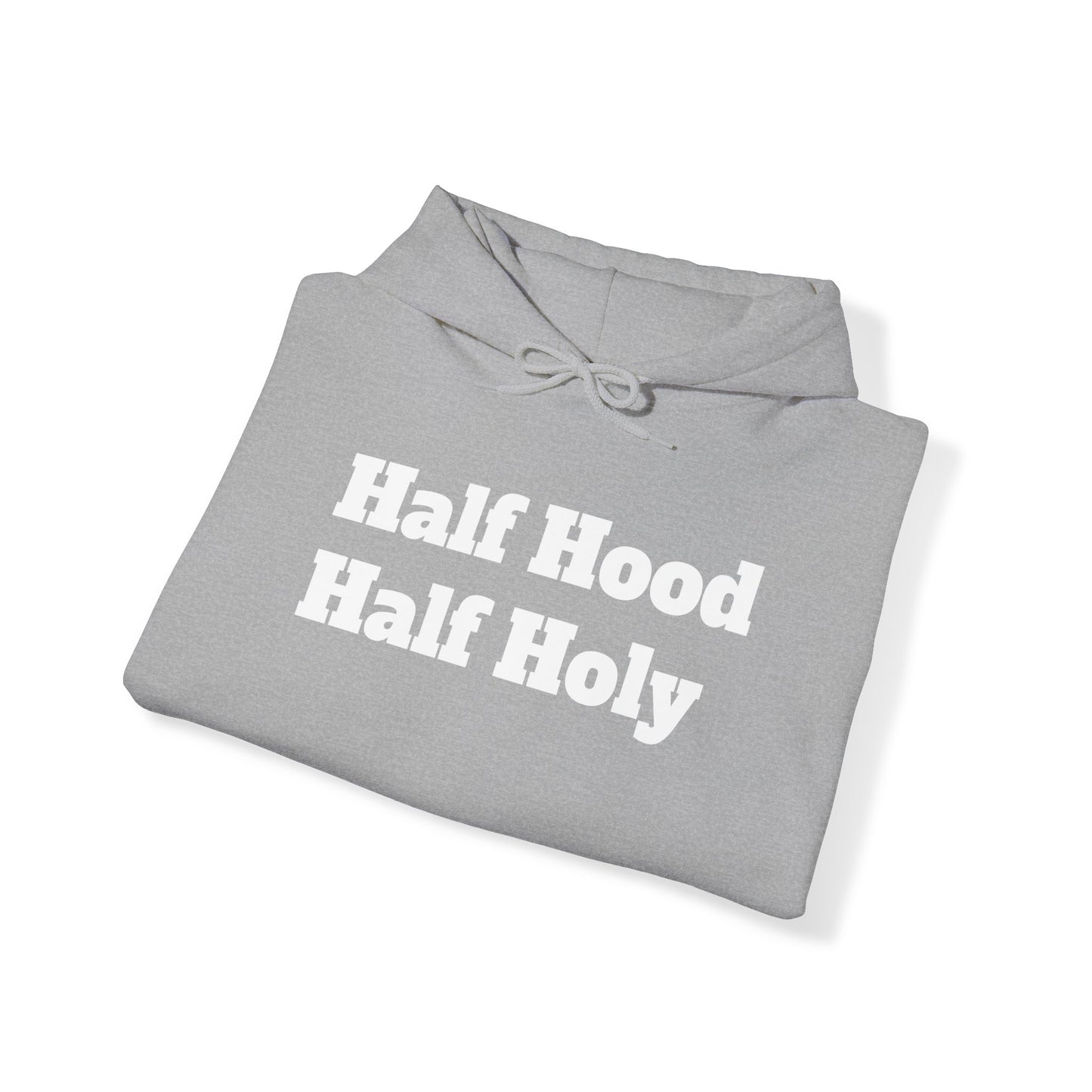 White letter Half Holy Hooded Sweatshirt