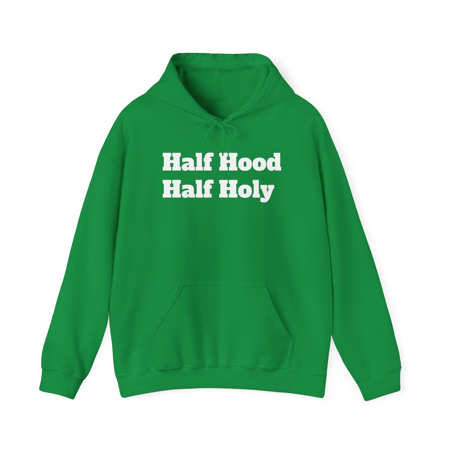 White letter Half Holy Hooded Sweatshirt