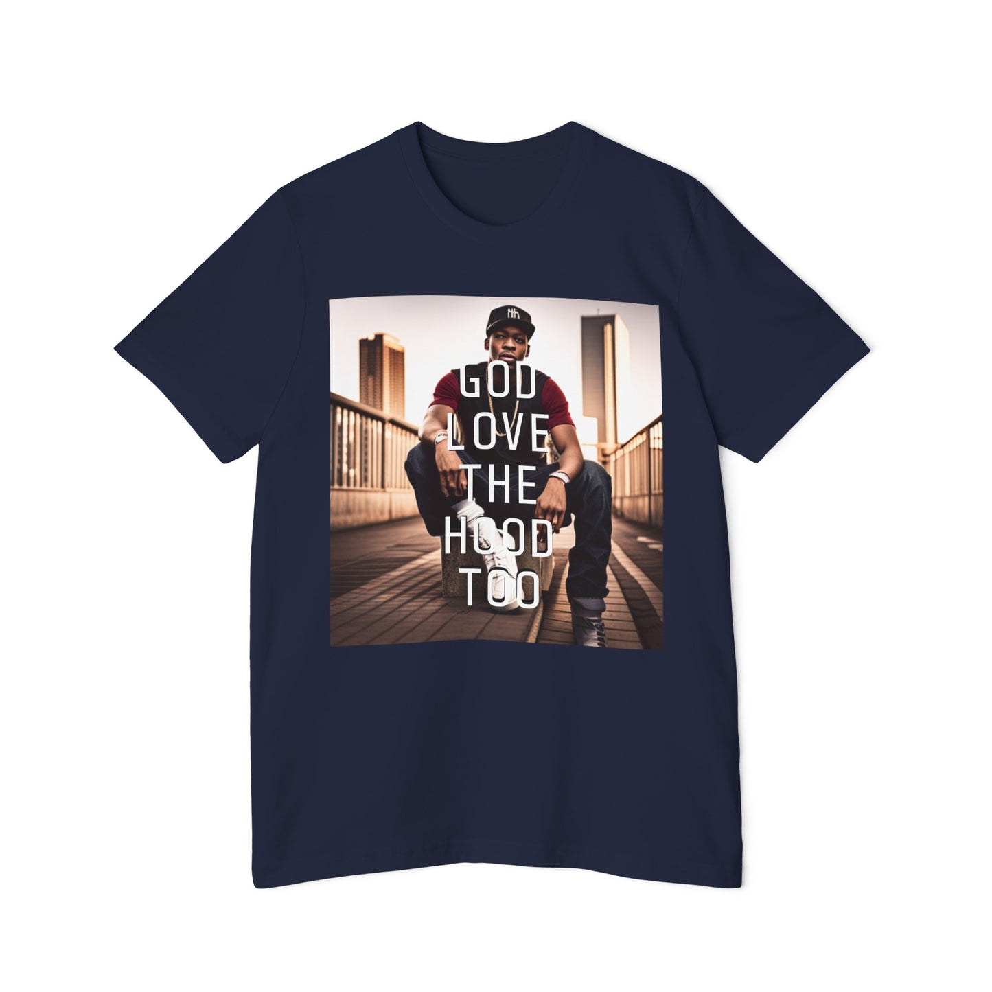 "GOD LOVE THE HOOD TOO" Short-Sleeve Jersey T-Shirt