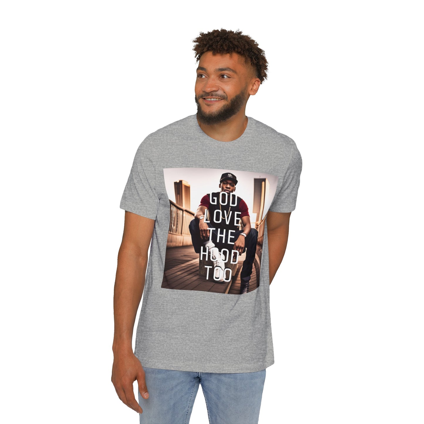 "GOD LOVE THE HOOD TOO" Short-Sleeve Jersey T-Shirt