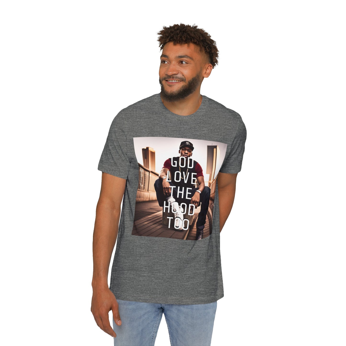 "GOD LOVE THE HOOD TOO" Short-Sleeve Jersey T-Shirt