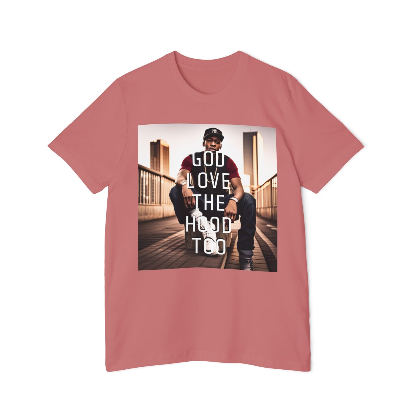 "GOD LOVE THE HOOD TOO" Short-Sleeve Jersey T-Shirt