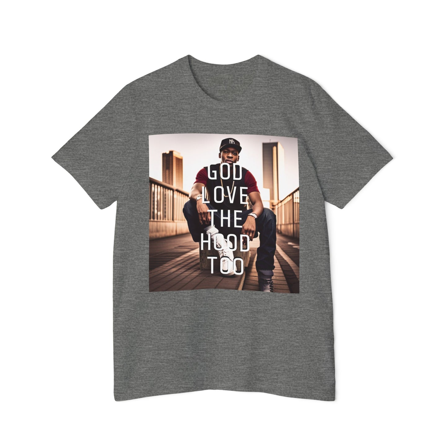 "GOD LOVE THE HOOD TOO" Short-Sleeve Jersey T-Shirt