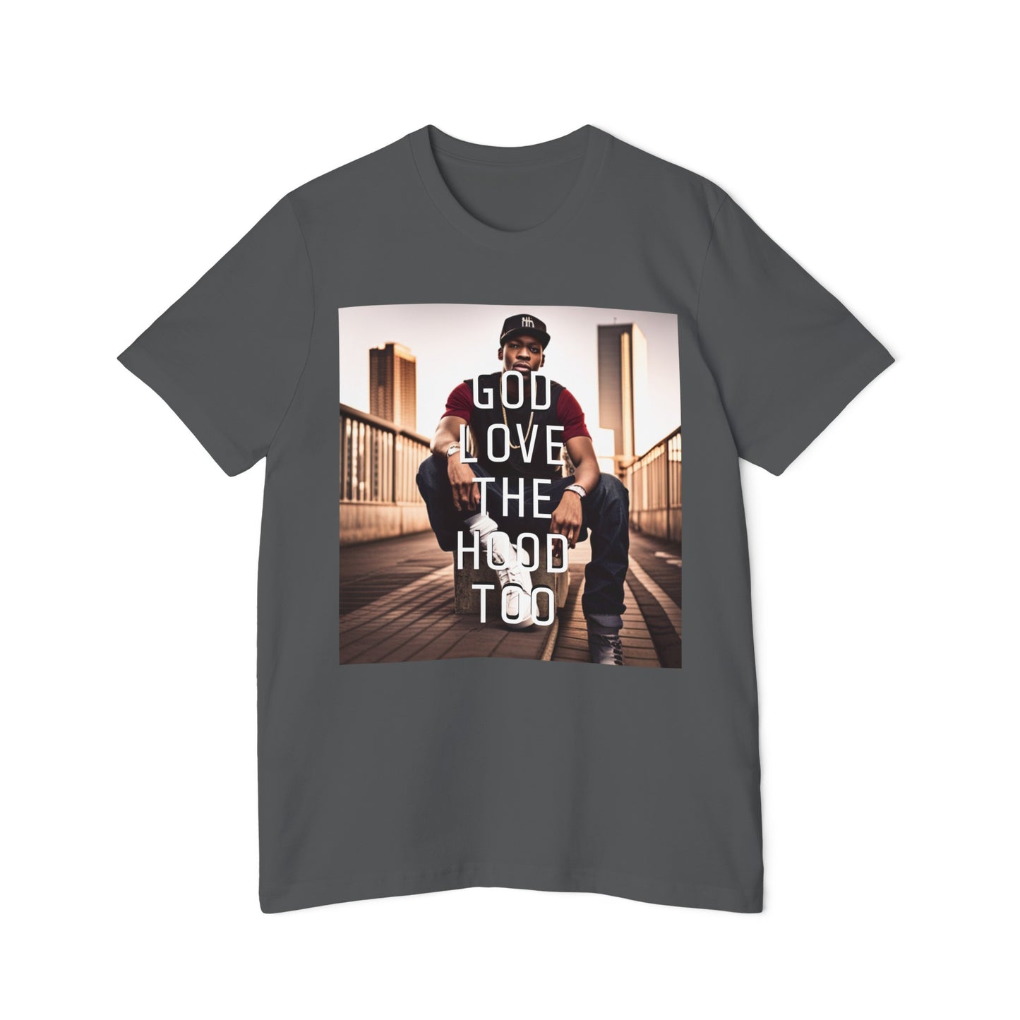 "GOD LOVE THE HOOD TOO" Short-Sleeve Jersey T-Shirt